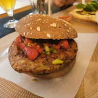 Hamburguesa de lentejas con pan alemán at Sa Sa Sa - Cuina Flexitariana in Calella