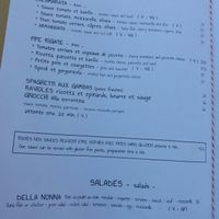 menu at La Casa di Nonna in Cannes