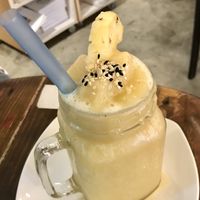 Pineapple banana shake at Indah Cafe in Kuching