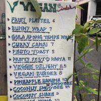 Vegan menu at Indah Cafe in Kuching