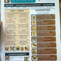 Menu at Indah Cafe in Kuching