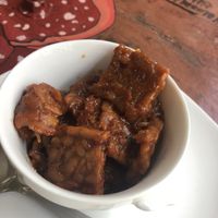 Vegan tempeh bacon at Indah Cafe in Kuching