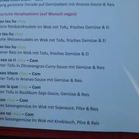 Vegetarian/vegan section of the menu at Konfuzius sagt... in Frankfurt