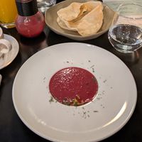 Beet and apple soup at Coconut Lagoon in Ottawa