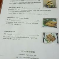 menu at Bahn Mi & Cafe in Hanoi