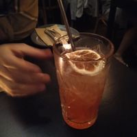 Rhubarb Collins cocktail at Manuka Woodfire Kitchen in Fremantle
