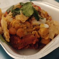 $8.29 Vegetable Chop Chaat (vegan): we'd never had this dish before and really enjoyed it at Mithai Indian Cafe in Cary