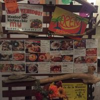 Outside signboard when you see this go down to the basement at Mexican Kitchen Bar MU in Osaka