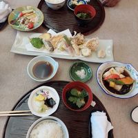 Tempura and tofu set at Yamaichi Bekkan in Miyajima