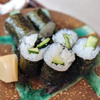 Cucumber sushi at Yamaichi Bekkan in Miyajima