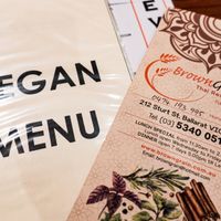 Seperate Vegan Menu at Brown Grain Thai Restaurant in Ballarat