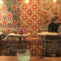 The matcha latte but shows off the amazing style of the restaurant  at Feel Good in Groningen
