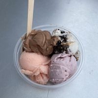 Chocolate, Minty Oreo, Strawberry and Watermelon Sorbet  at Boombalatti's Ice Cream in Wilmington