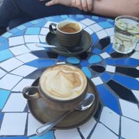 Coffee with oat milk at DANA in Sheffield