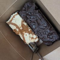 Biscoff cake and chocolate fudge cake at DANA in Sheffield