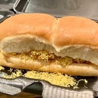 Dabeli, no butter on the bread. #Veganuary at Surati Farsan Mart in Artesia
