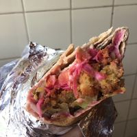 Falafel wrap at Delina's in Toronto