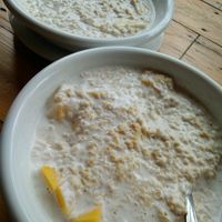 mango and banana porridge  at Cafe del Sunshine in Koh Chang