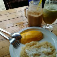The best coffee banana veganized shake ever  at Cafe del Sunshine in Koh Chang