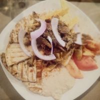 Vegan gyros plate at Evilion Bistro in Crete