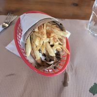Mushroom pita (3/5) at Evilion Bistro in Crete