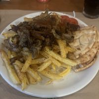 Mushroom gyros plate  at Evilion Bistro in Crete