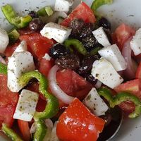 Greek salad at Evilion Bistro in Crete