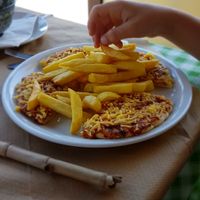 Vegan kids pizza at Evilion Bistro in Crete