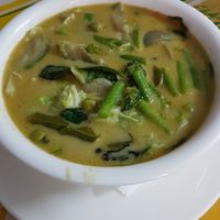 Green curry vegetable at Song Fang Khong in Thakhek