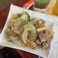 Vegan duck with seasonal vegetables   at Imperial Garden in Plymouth