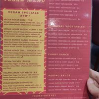 Vegan menu with specials! at Imperial Garden in Plymouth