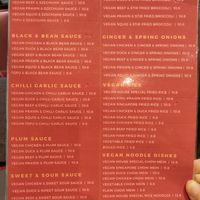 Vegan menu classics at Imperial Garden in Plymouth