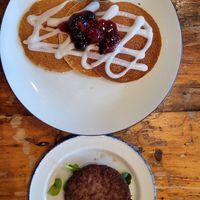 Pancakes and Impossible Sausage at The Butcher's Daughter - West Village in New York City