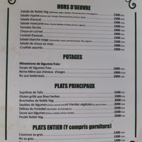 menu 2019 at Noble Veg in Lome