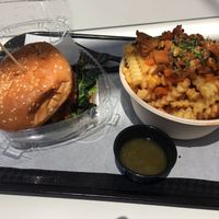 Stacked veggie and poutine at ButterLeaf in Irvine