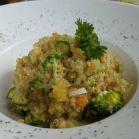 Quinoa curry at El Jardin in Puerto Ayora
