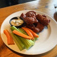 Vegan wings with dill dip  at Taps Brewhouse & Grill in Niagara Falls