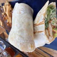 Vegan Cesar wrap and poutine   at Taps Brewhouse & Grill in Niagara Falls