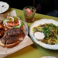  Vegan burger at Michelangelo Cafe in Tel Aviv