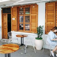 Outside at Michelangelo Cafe in Tel Aviv