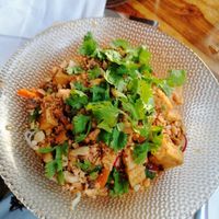 vegan asian salad with tofu and rice noodles at Michelangelo Cafe in Tel Aviv