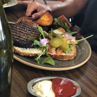 Burger at Michelangelo Cafe in Tel Aviv