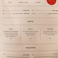 Cafe Michaelangelo menu at Michelangelo Cafe in Tel Aviv