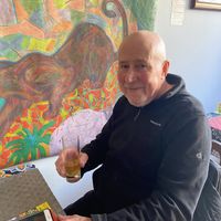 Steve enjoying himself. Sorry too hungry and excited to take food pics!   at Frida's in Perpignan