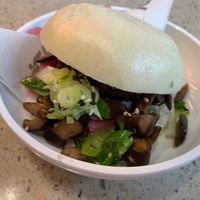Actual mushroom teriyaki burger - first one they brought me was chicken... at LHR - YO! Sushi - T2 in West London