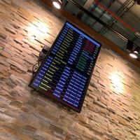 Still able to keep track of flights  at LHR - YO! Sushi - T2 in West London