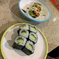 Yasai rolls with vegan mayo and cucumber maki at LHR - YO! Sushi - T2 in West London
