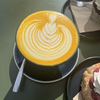 Golden latte  at Glow in Luxembourg City