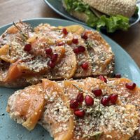 Toast of the moment / almond creme - roasted peaches - hempseeds 🍑 (from May)  at Glow in Luxembourg City