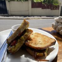 Grilled cheese sandwich vegan   at Nourish'd Cafe & Juicery - Kloof in Cape Town